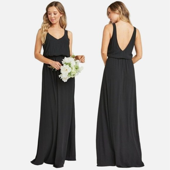Show Me Your MuMu Dresses & Skirts - Show Me Your MuMu Kendall Maxi Dress Medium XXL Black Chiffon Low Back V Neck